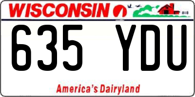 WI license plate 635YDU