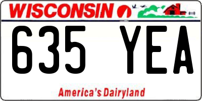 WI license plate 635YEA