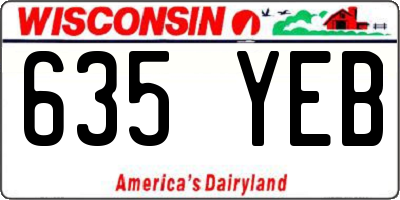 WI license plate 635YEB