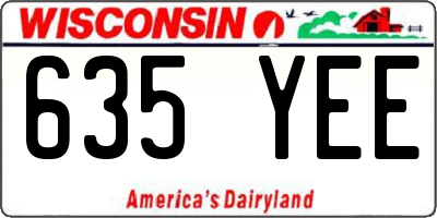 WI license plate 635YEE