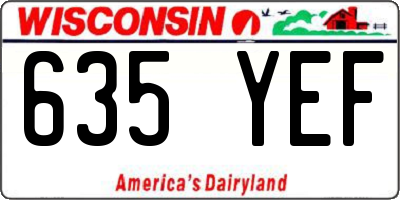 WI license plate 635YEF