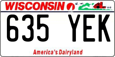 WI license plate 635YEK