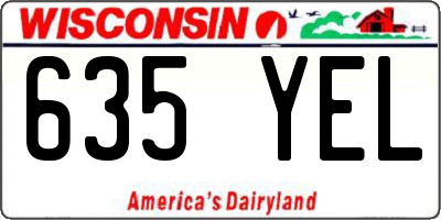 WI license plate 635YEL