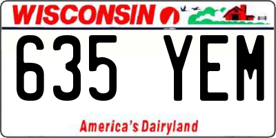 WI license plate 635YEM