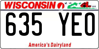 WI license plate 635YEO