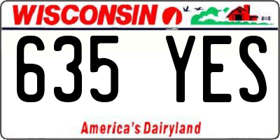 WI license plate 635YES