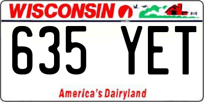 WI license plate 635YET