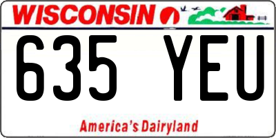 WI license plate 635YEU