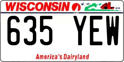 WI license plate 635YEW