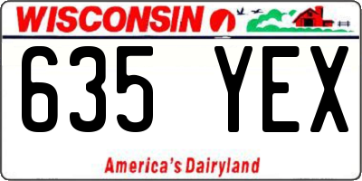 WI license plate 635YEX