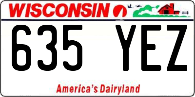 WI license plate 635YEZ