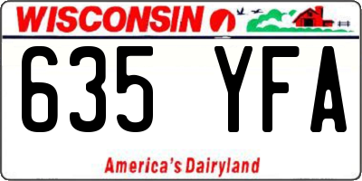 WI license plate 635YFA
