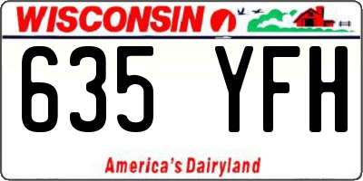 WI license plate 635YFH