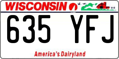 WI license plate 635YFJ