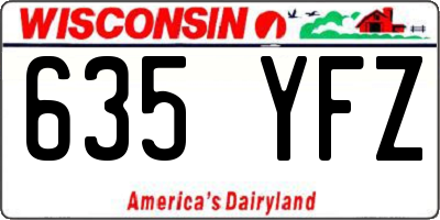 WI license plate 635YFZ
