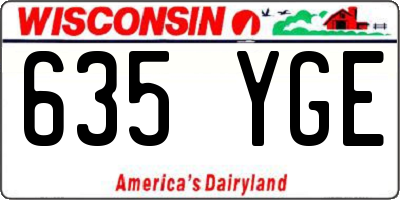 WI license plate 635YGE