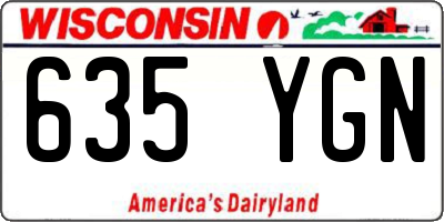 WI license plate 635YGN