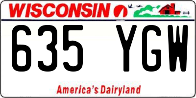 WI license plate 635YGW