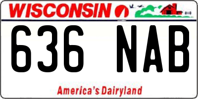 WI license plate 636NAB