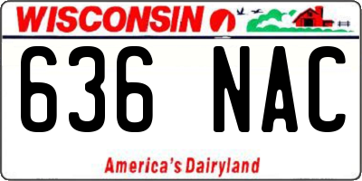 WI license plate 636NAC