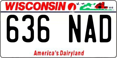 WI license plate 636NAD