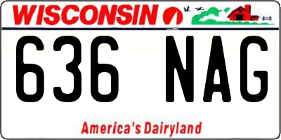 WI license plate 636NAG