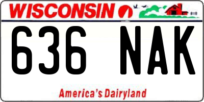 WI license plate 636NAK