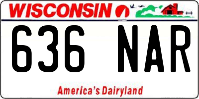 WI license plate 636NAR