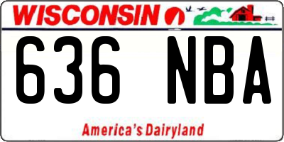 WI license plate 636NBA