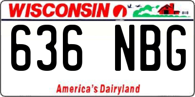 WI license plate 636NBG