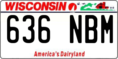 WI license plate 636NBM