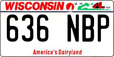 WI license plate 636NBP
