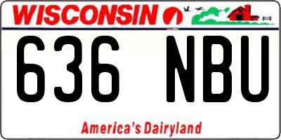 WI license plate 636NBU
