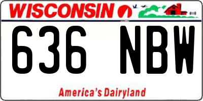 WI license plate 636NBW