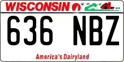 WI license plate 636NBZ