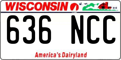 WI license plate 636NCC