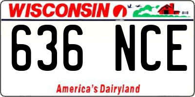 WI license plate 636NCE
