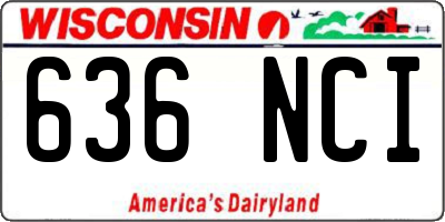 WI license plate 636NCI