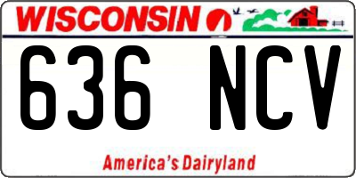 WI license plate 636NCV