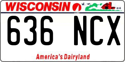 WI license plate 636NCX