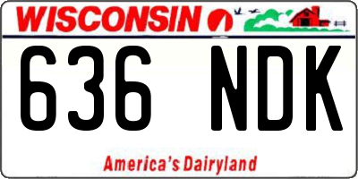 WI license plate 636NDK
