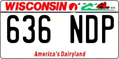 WI license plate 636NDP
