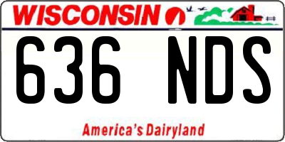 WI license plate 636NDS