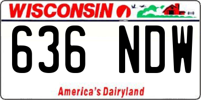 WI license plate 636NDW