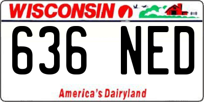 WI license plate 636NED