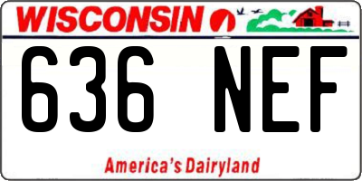 WI license plate 636NEF