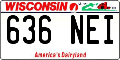 WI license plate 636NEI