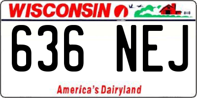 WI license plate 636NEJ