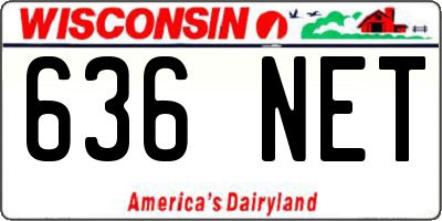 WI license plate 636NET