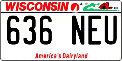 WI license plate 636NEU